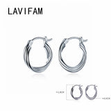 Minimalist 925 Silver Twist Hoop Earrings for Women