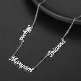 Three Names Necklace Stainless Steel Nameplate Choker Personalized Jewelry
