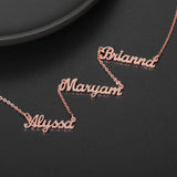 Three Names Necklace Stainless Steel Nameplate Choker Personalized Jewelry