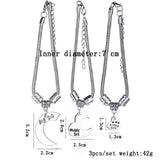 3 Friendship Bracelets for Girls Forever Heart Charms Big Middle Little Sis