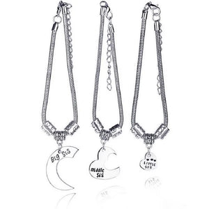 3 Friendship Bracelets for Girls Forever Heart Charms Big Middle Little Sis