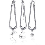 3 Friendship Bracelets for Girls Forever Heart Charms Big Middle Little Sis
