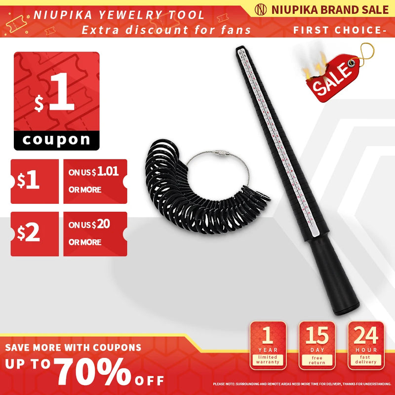 3pc Jewelry Measuring Tools Set Professional Gauge Finger Ring Stick