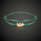 Adjustable Rope Braided Bracelet with Three Rings