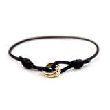 Adjustable Rope Braided Bracelet with Three Rings