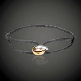 Adjustable Rope Braided Bracelet with Three Rings