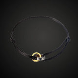 Adjustable Rope Braided Bracelet with Three Rings