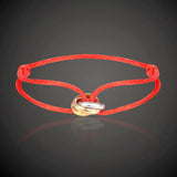 Adjustable Rope Braided Bracelet with Three Rings