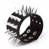 Cuspidal Spikes Stud Wide Cuff Leather Punk Gothic Bracelet