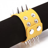 Cuspidal Spikes Stud Wide Cuff Leather Punk Gothic Bracelet