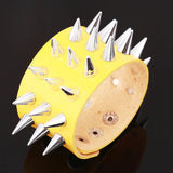 Cuspidal Spikes Stud Wide Cuff Leather Punk Gothic Bracelet