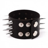 Cuspidal Spikes Stud Wide Cuff Leather Punk Gothic Bracelet