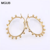 Stainless Steel High Hoop Earrings for Women SL39