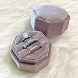 3 Slots Wedding Velvet Jewelry Box Display Box