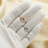 Three Stone Oval Prong Ring Settings Rose Plated