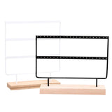 Earring Holder Jewelry Display Stand with Wooden Base