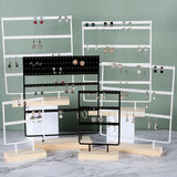 Earring Holder Jewelry Display Stand with Wooden Base