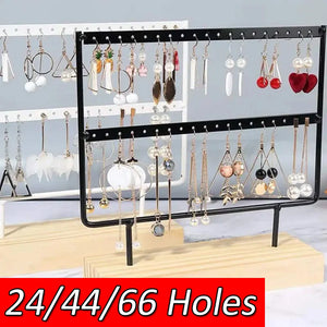 Earring Holder Jewelry Display Stand with Wooden Base