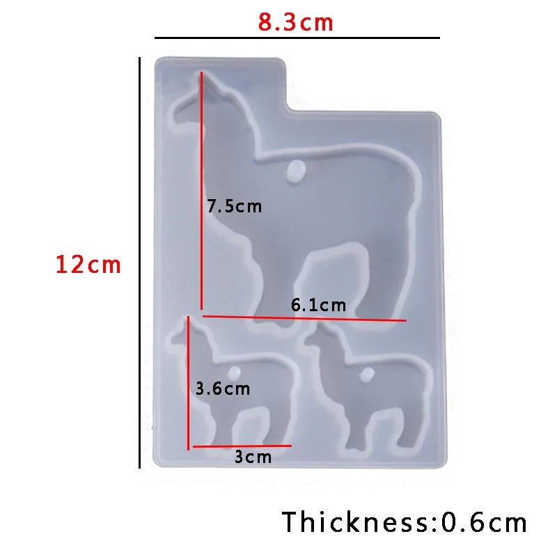 Animal Silicone Mold Elephant Alpaca Polar Bear Epoxy Resin Mould