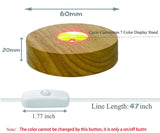 Round LED Display Base USB Plug Wooden Stand DIY Art Home Decor