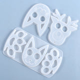 Three-chain Cat Face Silicone Mold for Resin DIY Jewelry Self-Defense Keychain
