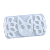 Three-chain Cat Face Silicone Mold for Resin DIY Jewelry Self-Defense Keychain
