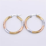 Smooth Stainless Steel Hoop Earrings Set 3mm Multiple Sizes LH934