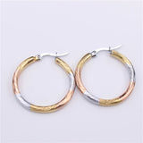 Smooth Stainless Steel Hoop Earrings Set 3mm Multiple Sizes LH934