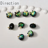 3D Glitter Kitten Head Resin Pendant Jewelry DIY