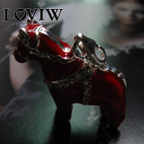 3D Dalecarlian Horse Charm Pendant - Silver-plate