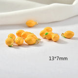 3D Lemon Drop Oil Pendant Copper Plated 18K DIY Ornament