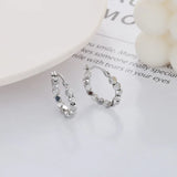 Polygonal Cut Surface Geometric Earrings Silver Square Beaded Ear Buckles