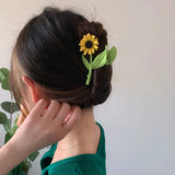 3D Sunflower Hair Clips for Women Sweet Romance Flower Hair Claw