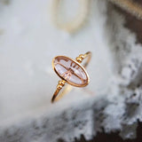 3D Craft Silver Inlaid Amethyst Oval Hollow Adjustable Ring