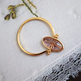 3D Craft Silver Inlaid Amethyst Oval Hollow Adjustable Ring