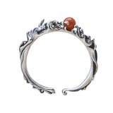 Silver Wave Charm Bracelet with Southern Red Tourmaline Inlay