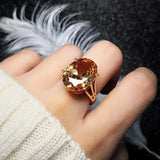 Oversized Citrine Ring Silver Palace Jewelry
