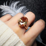 Oversized Citrine Ring Silver Palace Jewelry