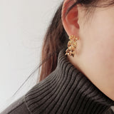 3D Flower Sweet 925 Silver Needle Earrings for Women Girls