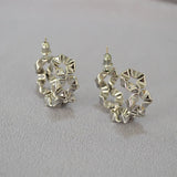 3D Flower Sweet 925 Silver Needle Earrings for Women Girls