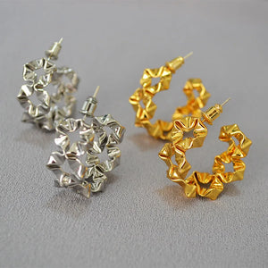 3D Flower Sweet 925 Silver Needle Earrings for Women Girls