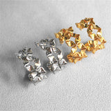 3D Flower Sweet 925 Silver Needle Earrings for Women Girls