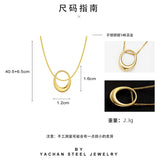3D Geometry Ellipse Water Drop Pendant Necklace Steel Non-Fading