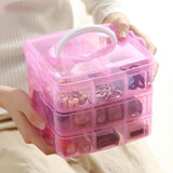3-Layer Disassembly Plastic Storage Case Box Jewelry Container