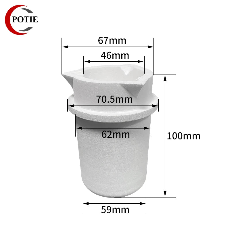 3-Mouth 1KG Ceramic Platinum Melting Crucible Cup