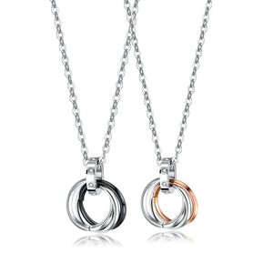 Three-ring Pendant Titanium Steel Necklace Men's Sweater Chain