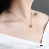 Three Rings Rose Necklace Removable Adjustable Steel ARGENTO925