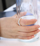 3-Row Clear Crystal Stainless Steel Wedding Rings for Women Jewelry