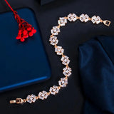 ThreeGraces Sparkling CZ 585 Geometric Chain Bracelet for Women