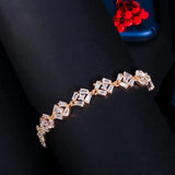 ThreeGraces Sparkling CZ 585 Geometric Chain Bracelet for Women